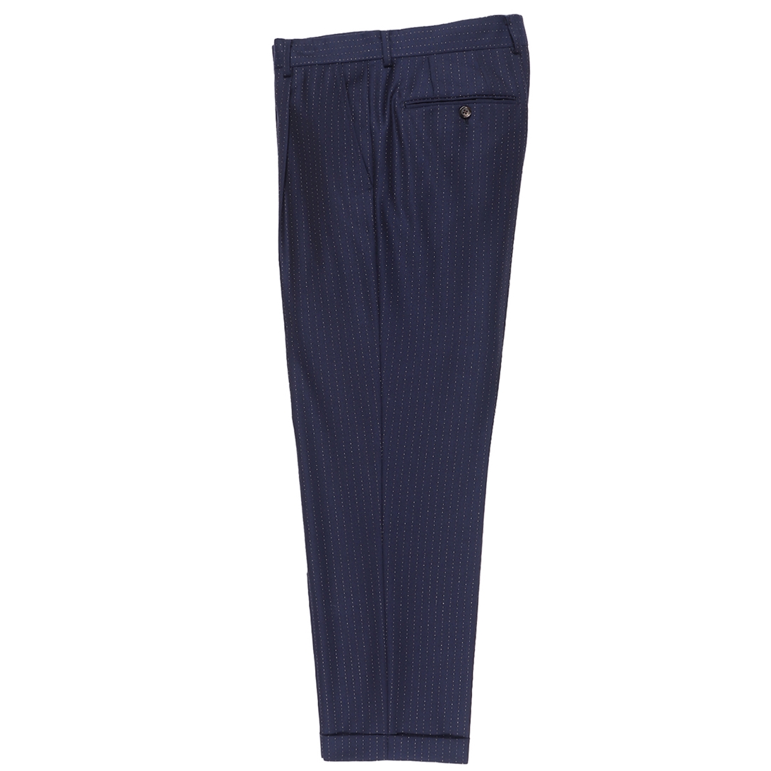 WACKO MARIA ワコマリア DORMEUIL GLITTER PLEATED TROUSERS TYPE-2 ドーメル生地 レインボーグリッターラメトラウザーパンツ ブラック スラックス305センチ股上