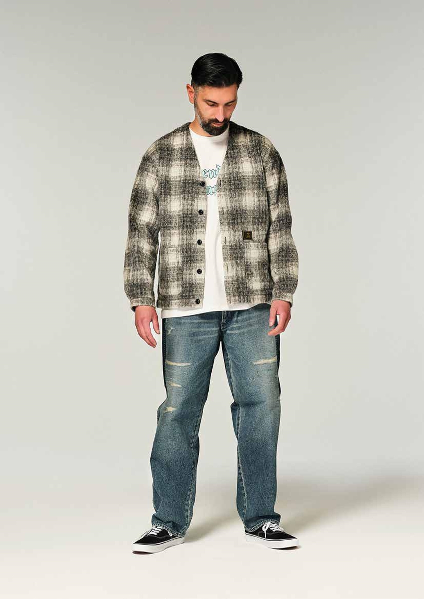 画像: ROUGH AND RUGGED/KURT ／ SOLID（GRAY CHECK） 【30%OFF】［オンブレチェックカーディガン-22秋冬］