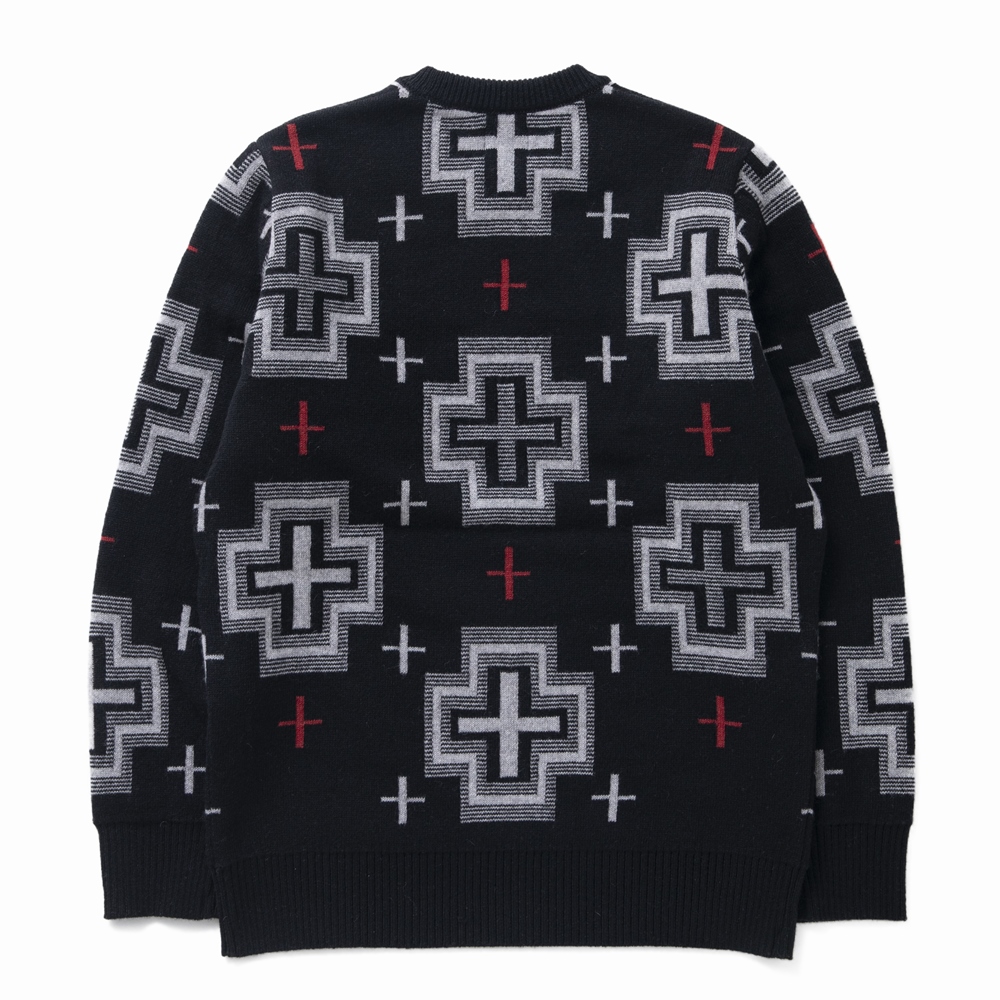 画像: RATS/NATIVE CROSS CREW NECK KNIT（BLACK）［ネイティブクロスニット-22秋冬］