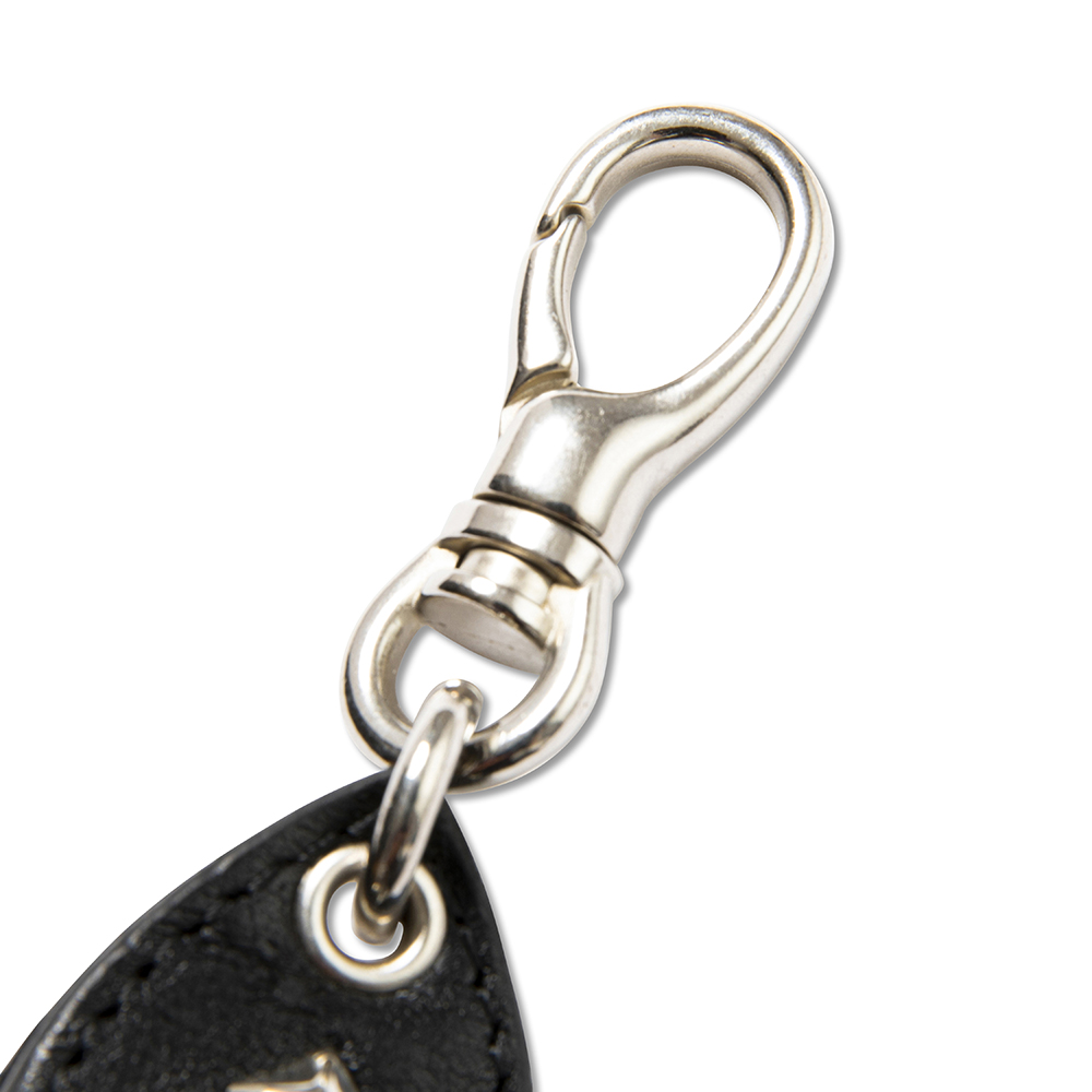CALEE/Studs leather key ring Type B-（Black）［スタッズレザー 