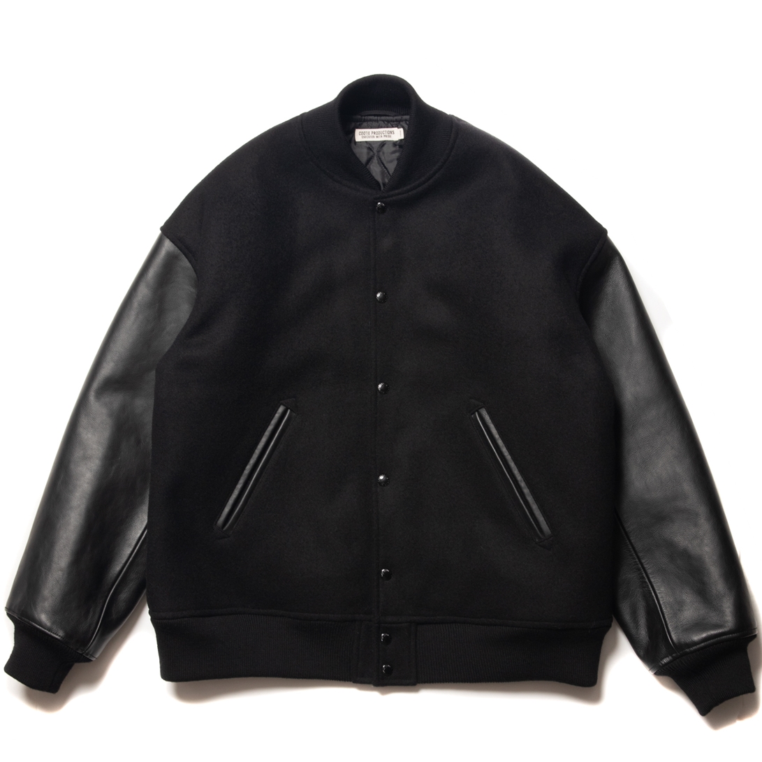 COOTIE PRODUCTIONS/Wool Melton Error Fit Stadium Jacket（Black