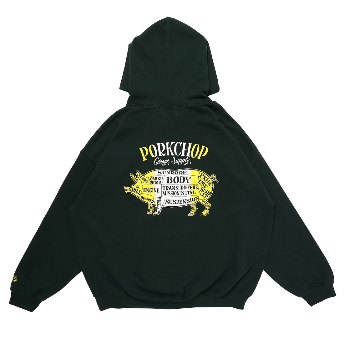 画像: PORKCHOP/2TONE PORK BACK HOODIE（DARK GREEN）［プルオーバーパーカー-22秋冬］