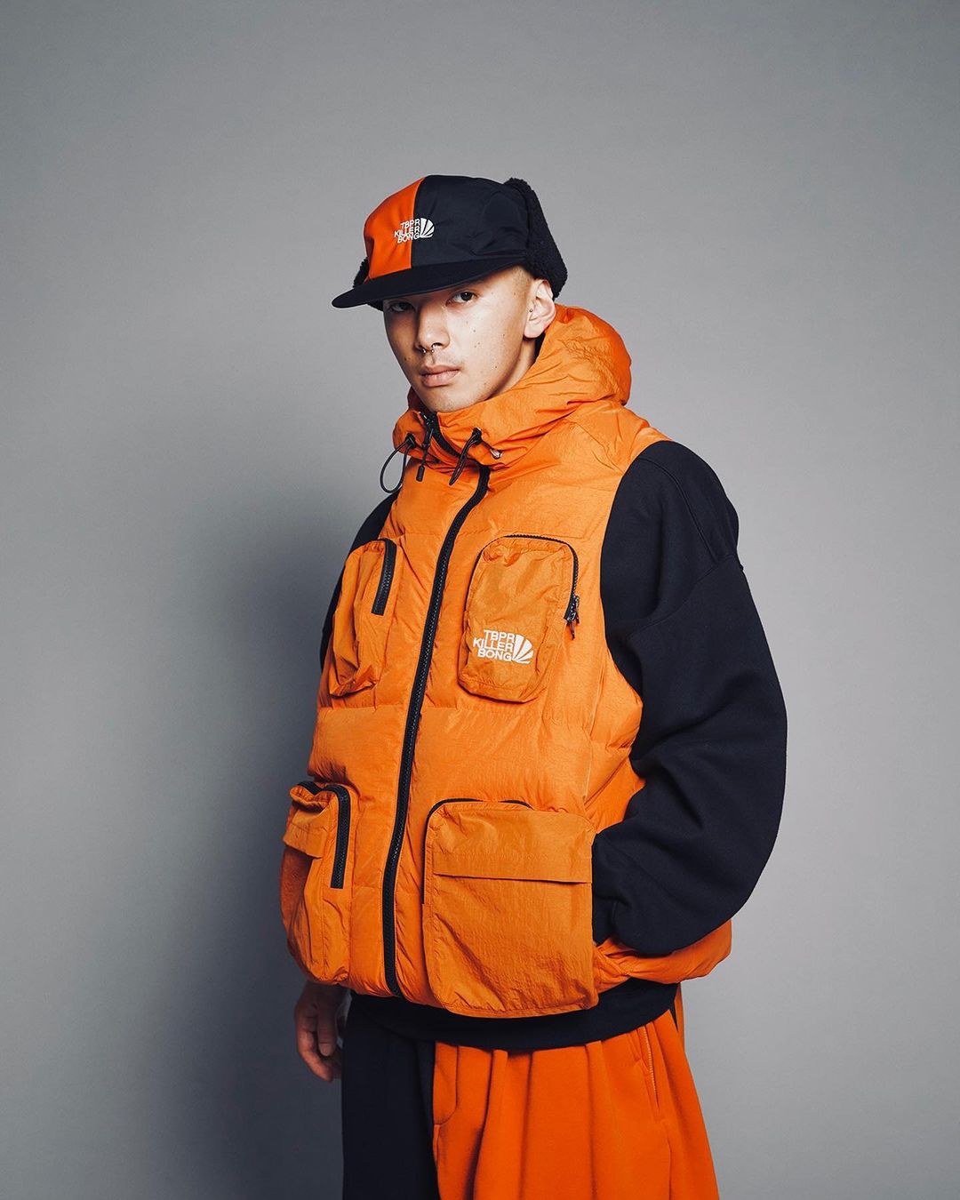 画像: TIGHTBOOTH/UTILITY DOWN VEST（Orange） 【30%OFF】［ユーティリティーダウンベスト-22秋冬］