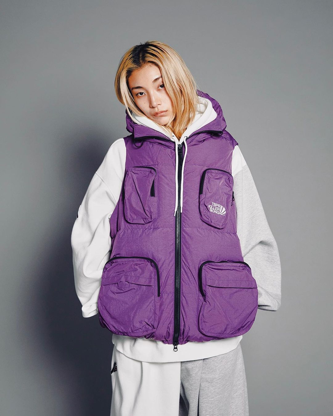 画像: TIGHTBOOTH/UTILITY DOWN VEST（Purple）［ユーティリティーダウンベスト-22秋冬］