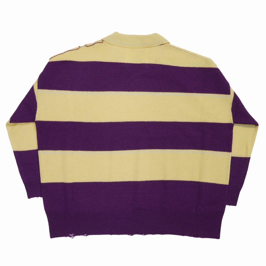 画像: DAIRIKU/Lager Border Knit（Yellow&Purple）［ラガーボーダーニット-23春夏］