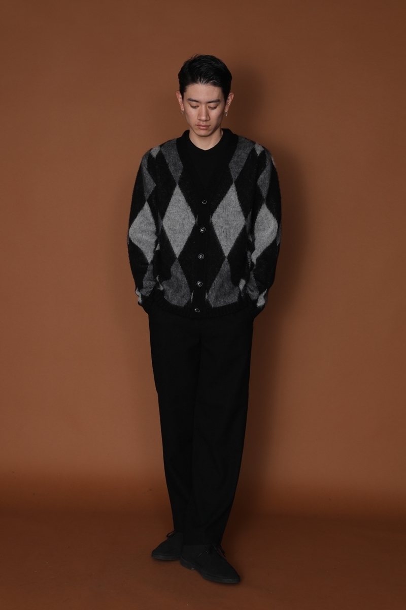 画像: RATS/ARGYLE MOHAIR KNIT CARDIGAN（BLACK） 【30%OFF】［アーガイルモヘアカーディガン-22秋冬］