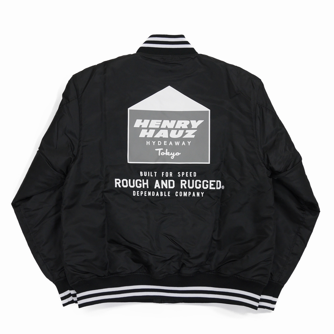 画像: ROUGH AND RUGGED/HH×RR STUDIUM JKT（BLACK） 【40%OFF】［ナイロンスタジャン-23春夏］