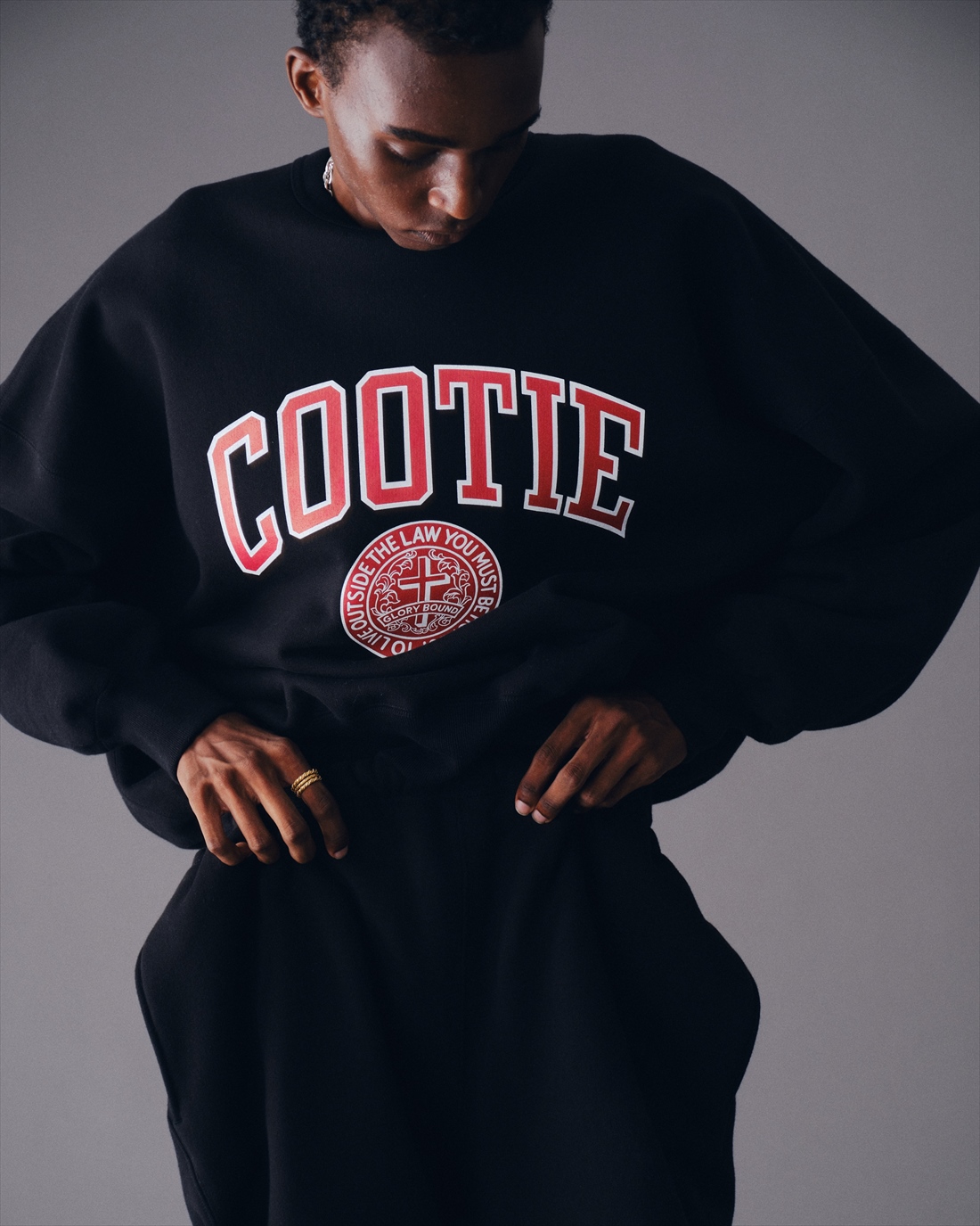 画像: COOTIE PRODUCTIONS/Heavy Oz Sweat Crew（COLLEGE）（Black）［スウェットクルー-23春夏］