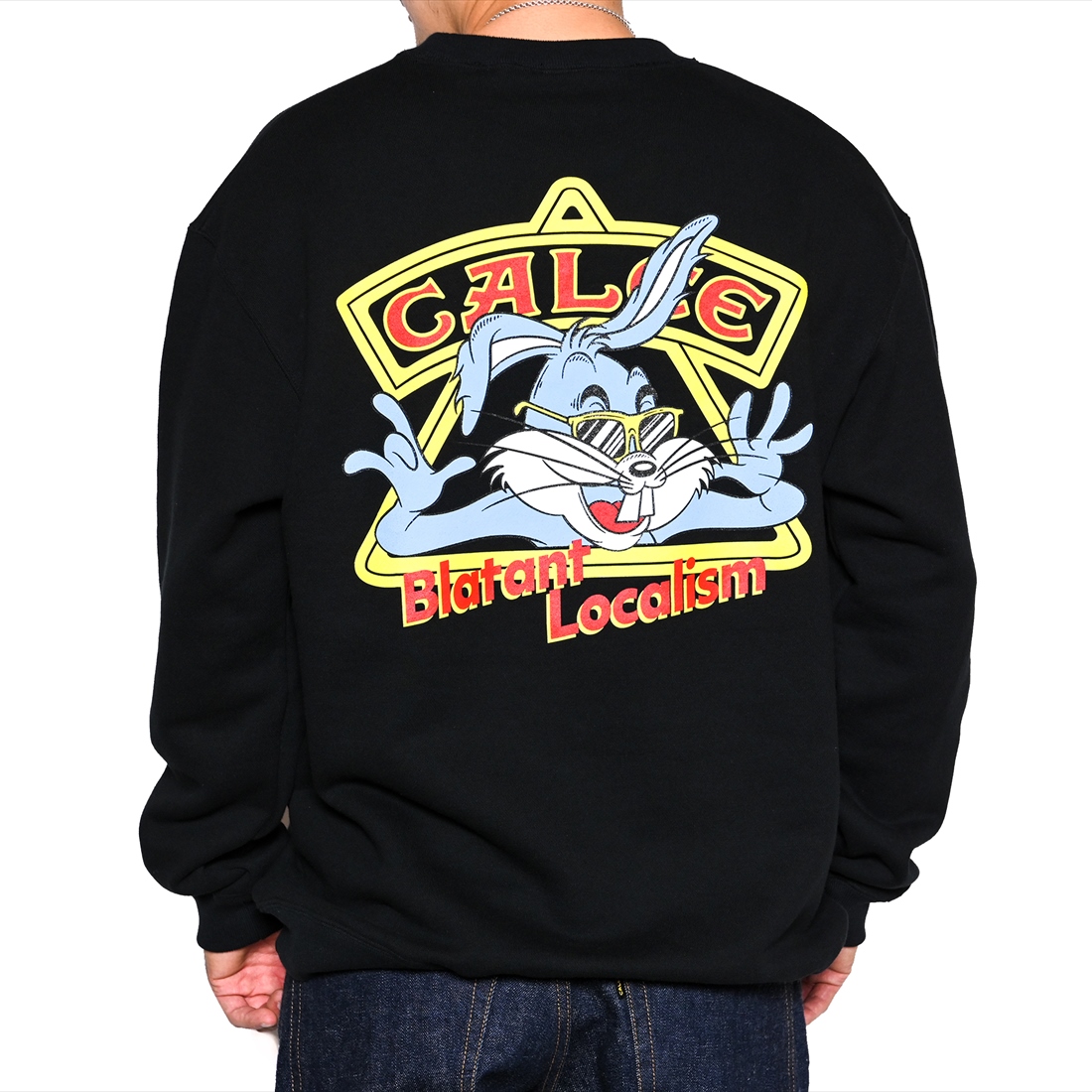 画像: CALEE/B.L Bunny crew neck sweat（Black）［クルーネックスウェット-23春夏］