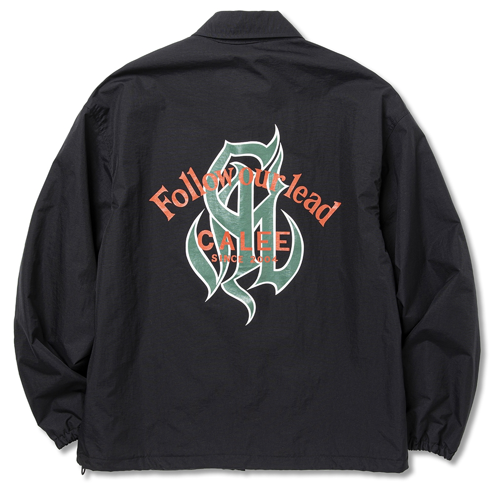 画像: CALEE/CAL Logo fol drop shoulder utility coach jacket -Naturally paint design-（Black）［コーチJKT-23春夏］