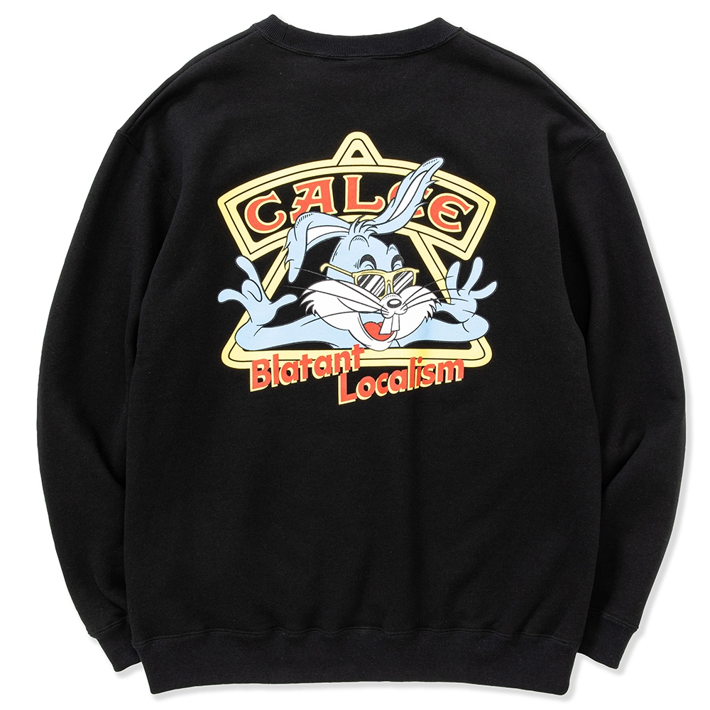 画像: CALEE/B.L Bunny crew neck sweat（Black）［クルーネックスウェット-23春夏］