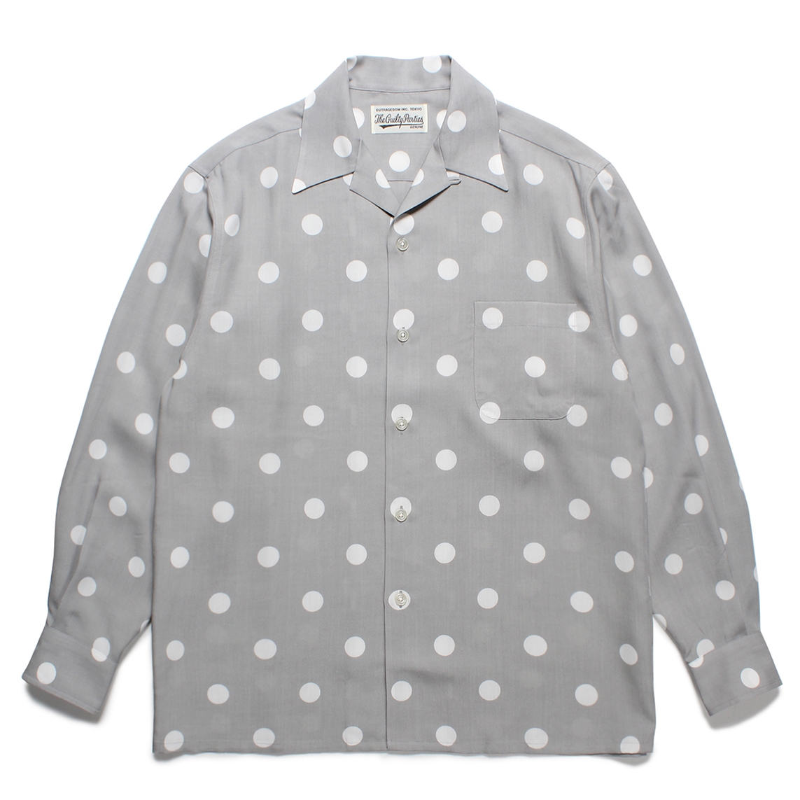 画像: WACKO MARIA/DOTS OPEN COLLAR SHIRT（GRAY）［ドットオープンカラーシャツ-23春夏］