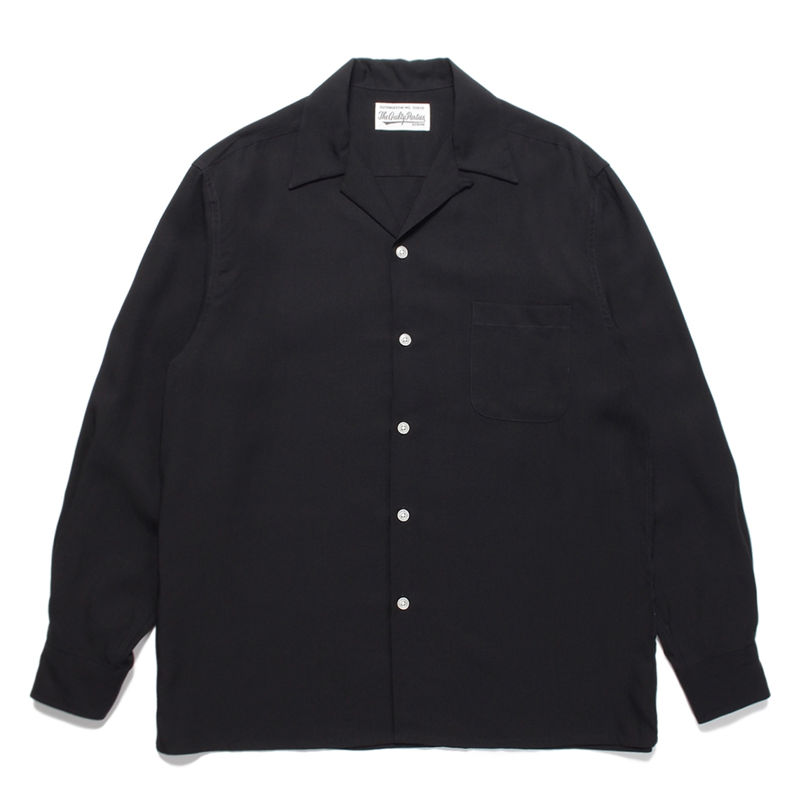 画像: WACKO MARIA/50'S OPEN COLLAR SHIRT（TYPE-1）（BLACK）［50'Sオープンカラーシャツ-23春夏］