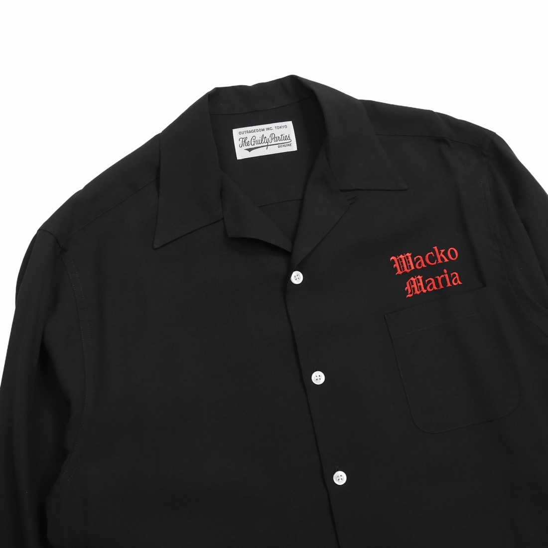 画像: WACKO MARIA/50'S OPEN COLLAR SHIRT（TYPE-2）（BLACK）［50'Sオープンカラーシャツ-23春夏］