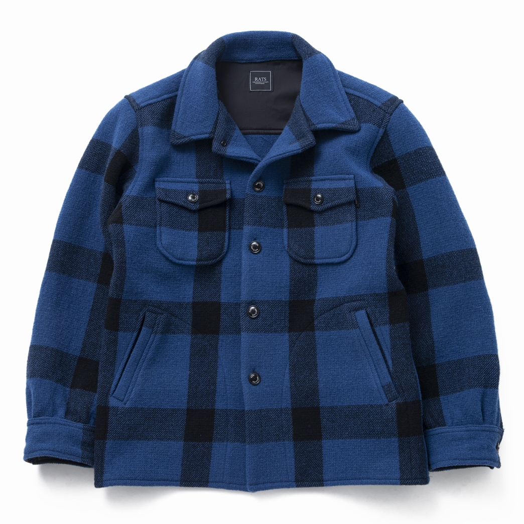 画像: RATS/BUFFALO CHECK SHIRT JKT（BLUE/BLACK CHECK）［バッファローチェックCPOシャツJKT-22秋冬］