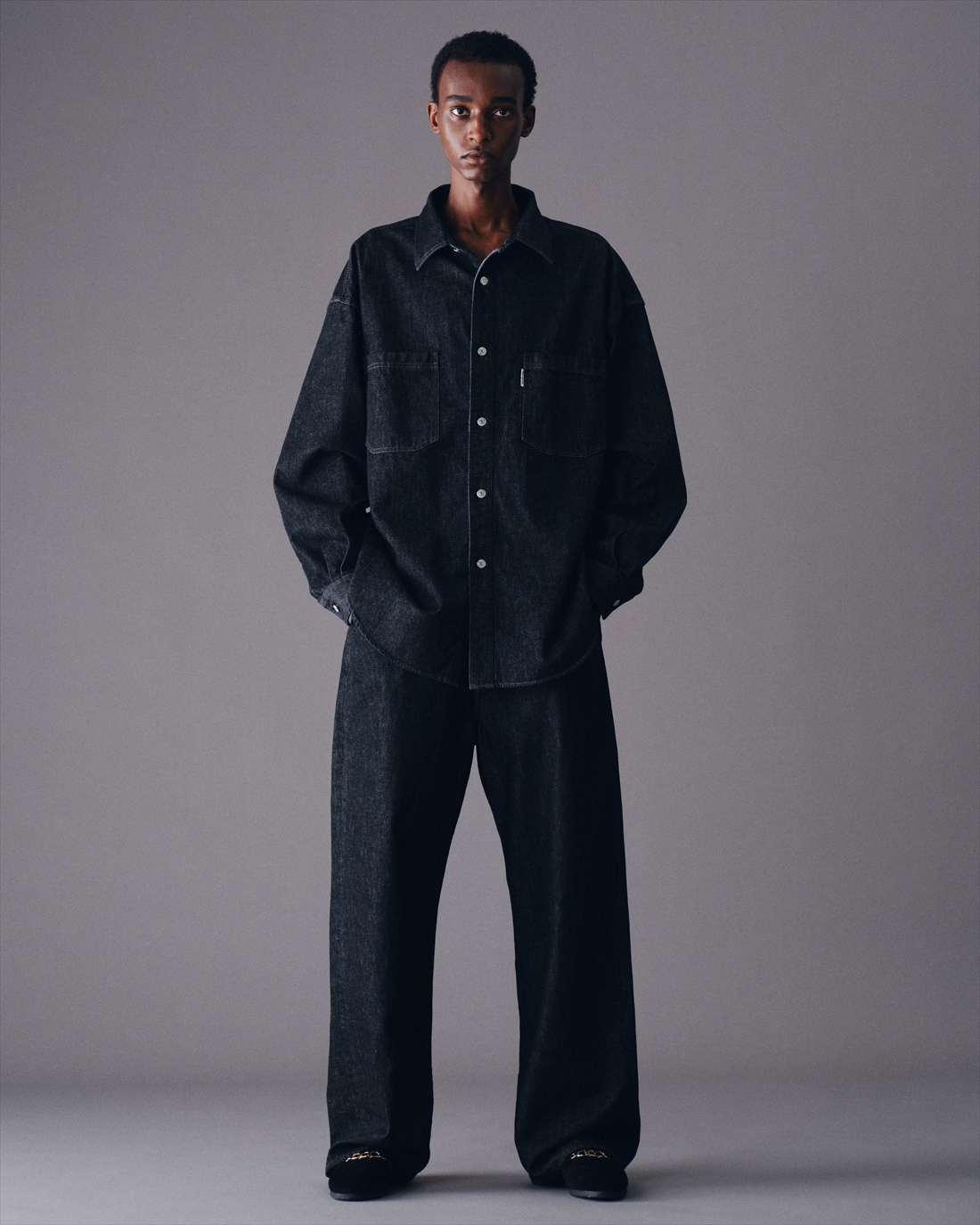 画像: COOTIE PRODUCTIONS/Denim Work Shirt（Black One Wash）［ワンウォッシュデニムワークシャツ-23春夏］