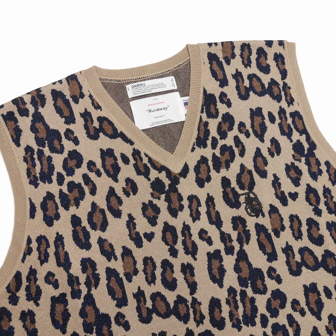 DAIRIKU/Oversized Lame Knit Vest（Leopard） 【30%OFF】［オーバー