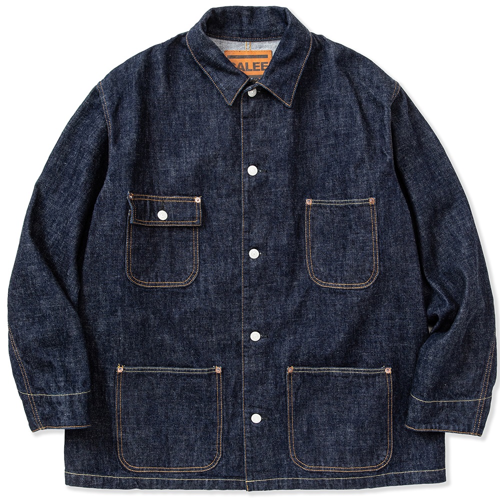 CALEE/Vintage type denim coverall（Ow Indigo Blue）［デニム