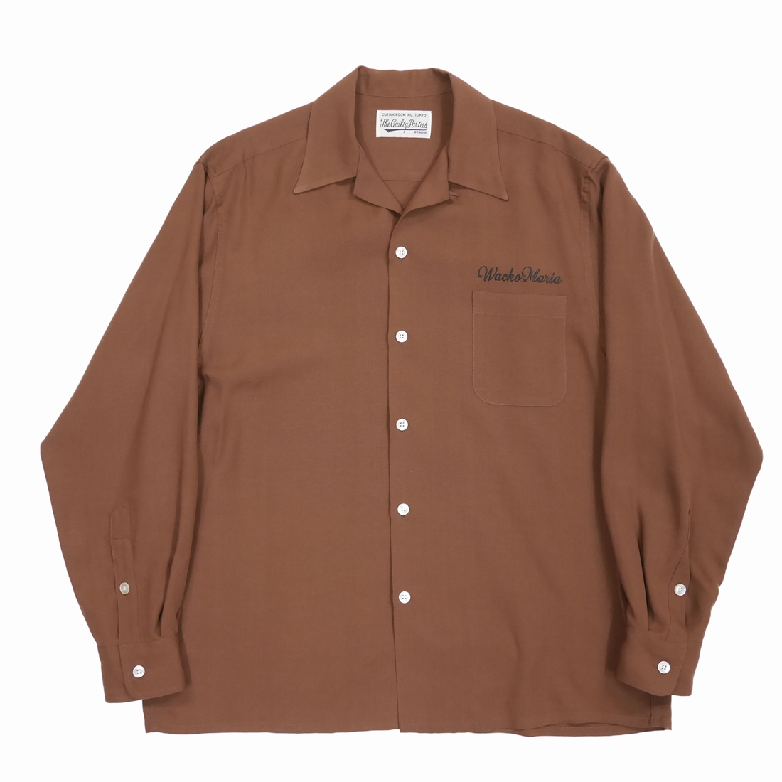 WACKO MARIA/50'S OPEN COLLAR SHIRT（BROWN）［50'Sオープンカラー