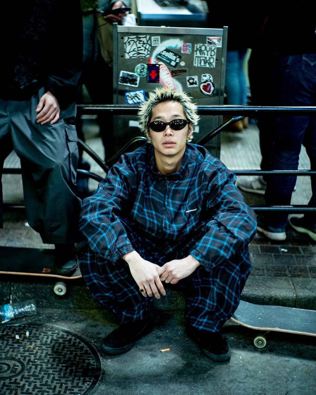 画像: TIGHTBOOTH/WAVEY PLAID JACKET（Navy）［スウィングトップ-23春夏］