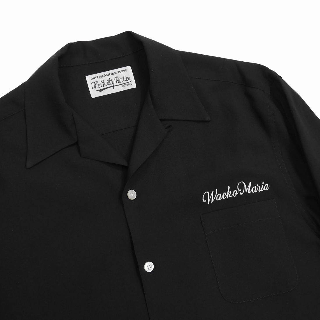 画像: WACKO MARIA/50'S OPEN COLLAR SHIRT（BLACK）［50'Sオープンカラーシャツ-23春夏］