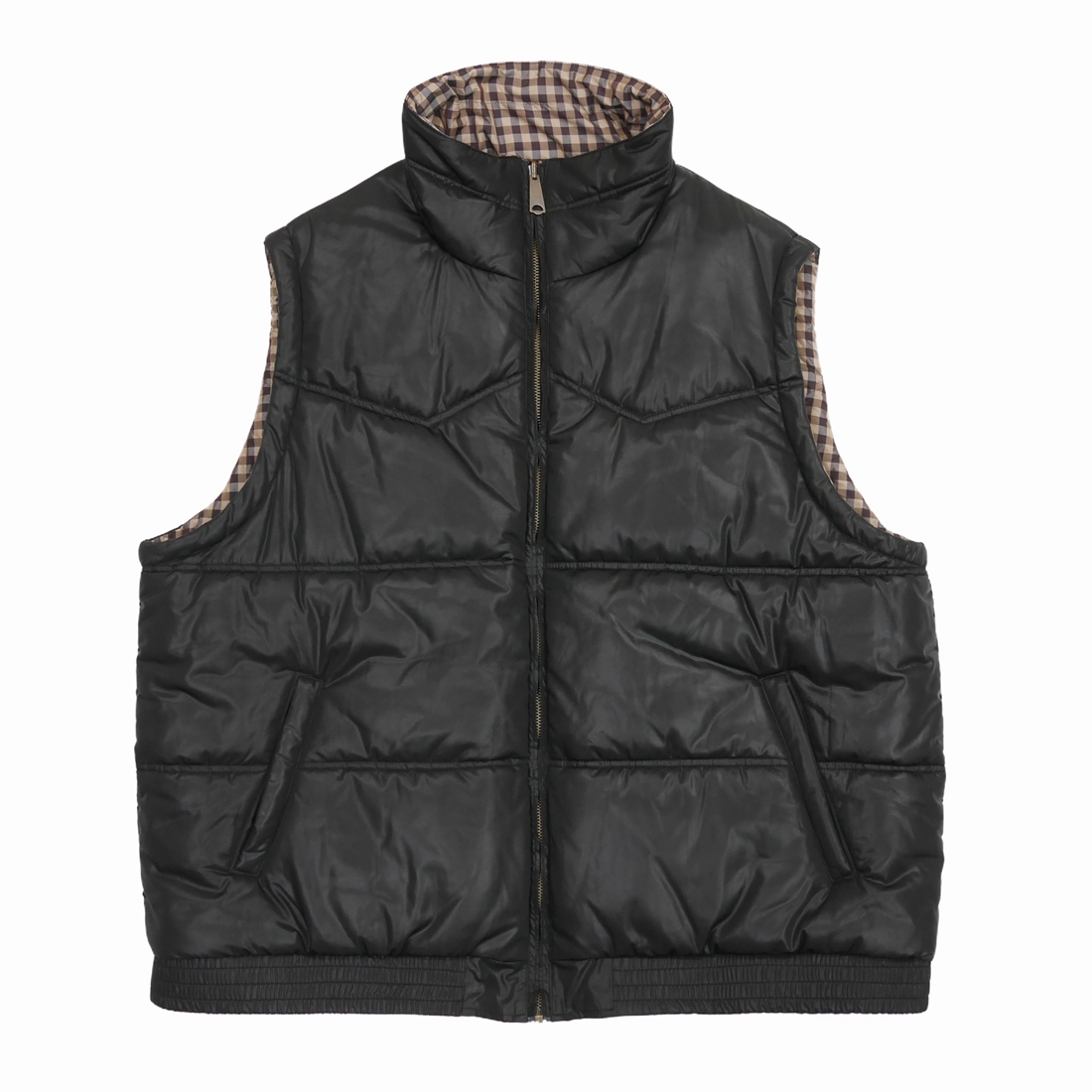 画像: DAIRIKU/Reversible Check Nylon Vest（Black） 【40%OFF】［リバーシブルチェックナイロンベスト-23春夏］