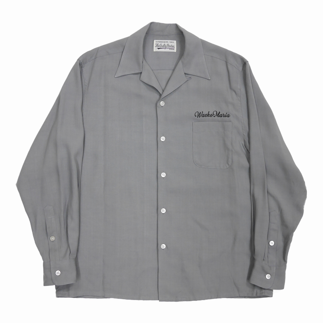 画像: WACKO MARIA/50'S OPEN COLLAR SHIRT（GRAY）［50'Sオープンカラーシャツ-23春夏］