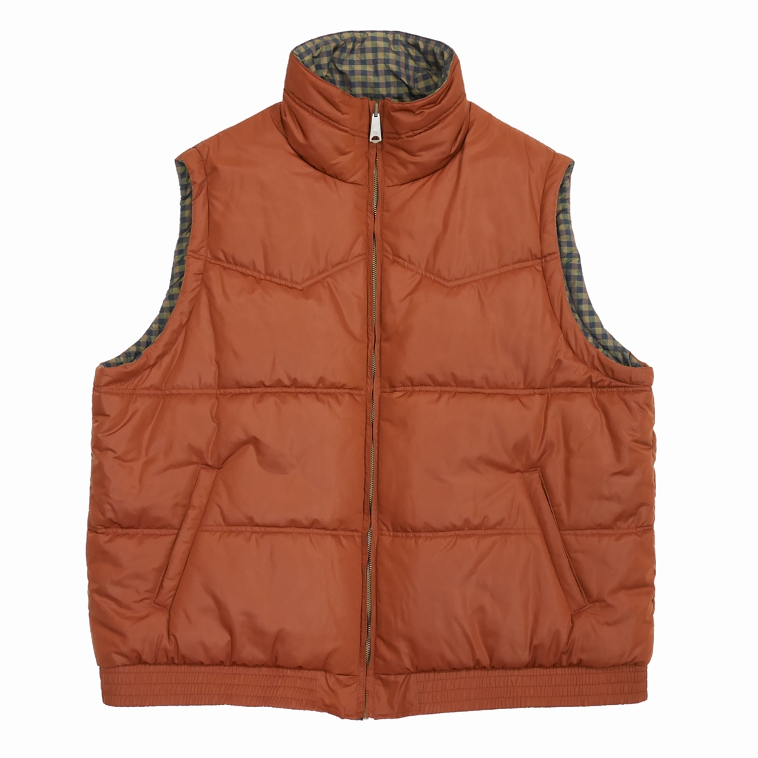 画像: 【50%OFF】DAIRIKU/Reversible Check Nylon Vest（Brown）［リバーシブルチェックナイロンベスト-23春夏］