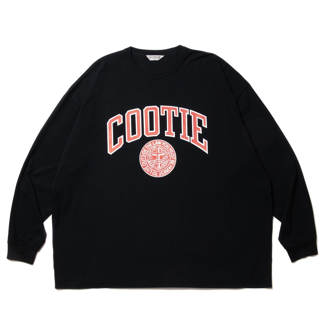 画像: COOTIE PRODUCTIONS/Print Oversized L/S Tee（COLLEGE）（Black）［オーバーサイズ長袖T-23春夏］