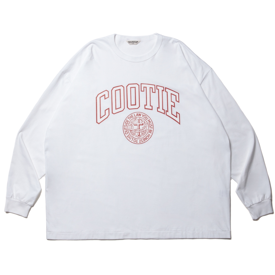 画像: COOTIE PRODUCTIONS/Print Oversized L/S Tee（COLLEGE）（White）［オーバーサイズ長袖T-23春夏］