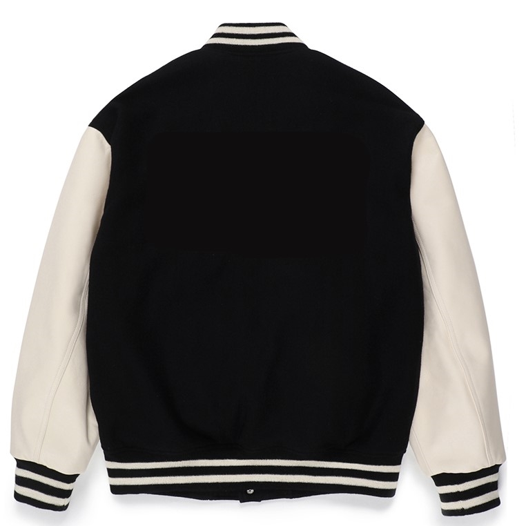 画像: WACKO MARIA/LEATHER VARSITY JACKET（BLACK）［袖レザースタジャン-23春夏］