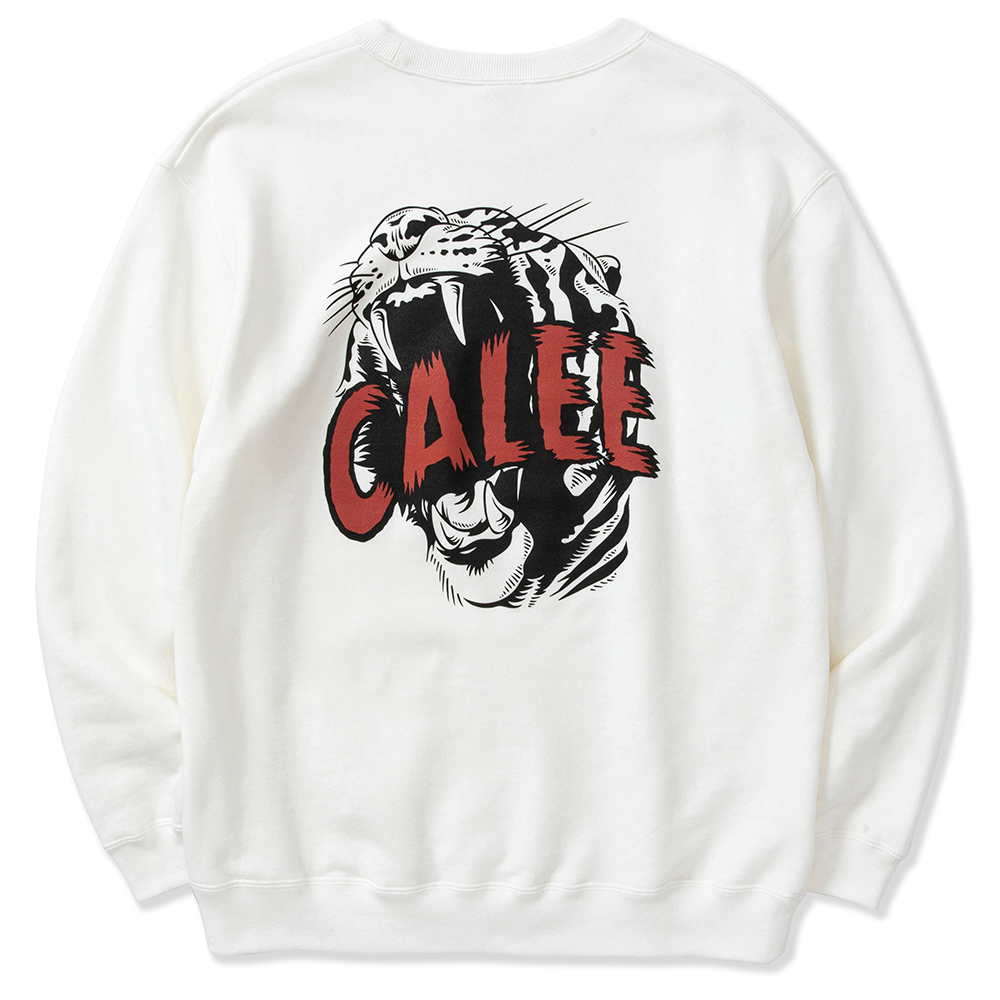 画像: CALEE/CALEE Old tiger crew neck sweat（White）［クルーネックスウェット-23春夏］