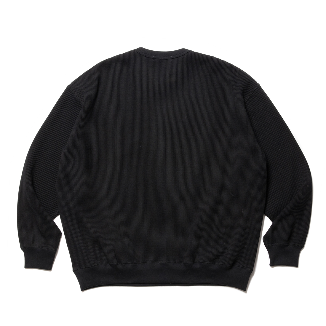 画像: COOTIE PRODUCTIONS/Suvin Waffle L/S Crew（Black）［ワッフルクルーネック-23春夏］