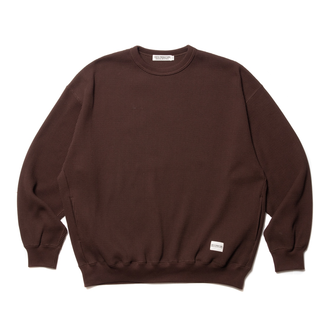 画像: COOTIE PRODUCTIONS/Suvin Waffle L/S Crew（Brown）［ワッフルクルーネック-23春夏］