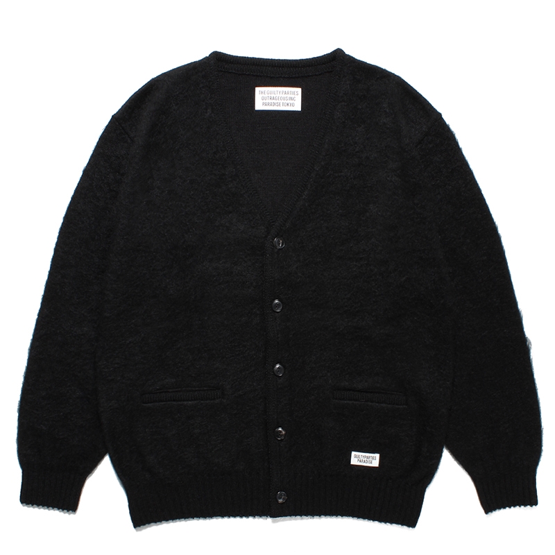 画像: WACKO MARIA/MOHAIR KNIT CARDIGAN（BLACK）［モヘアカーディガン-23春夏］