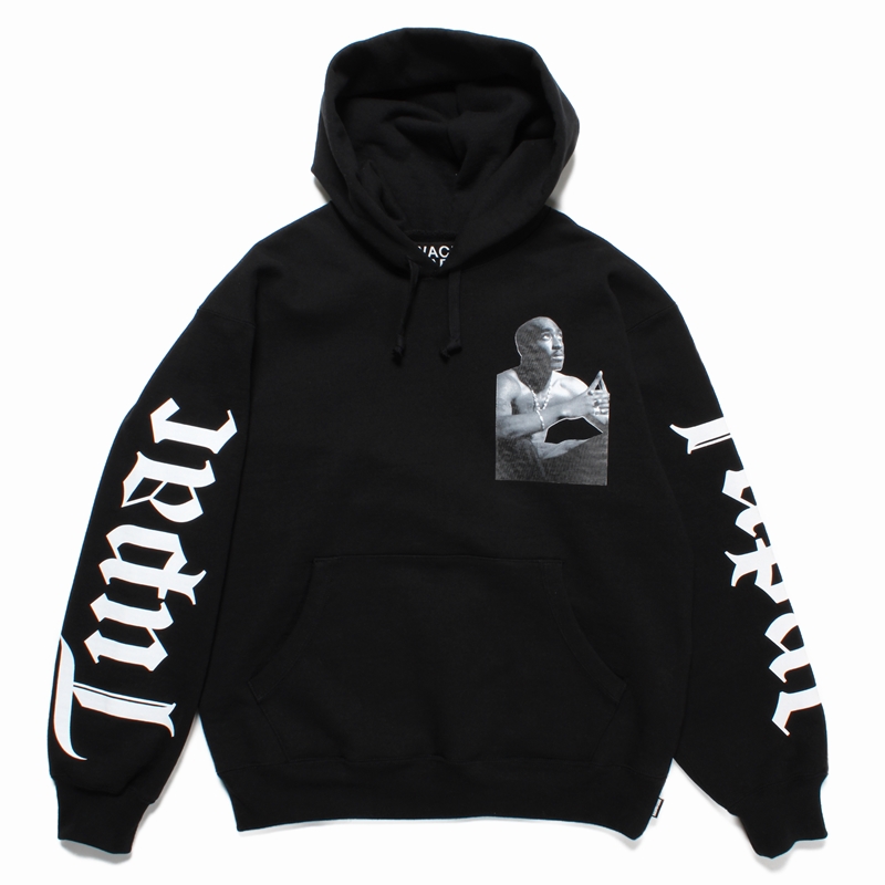 WACKO MARIA ワコマリア 22AW 2Pac Heavy Weight Hooded Sweat Shirt フロントフォトプリントプルオーバーパーカー フーディー ブラック