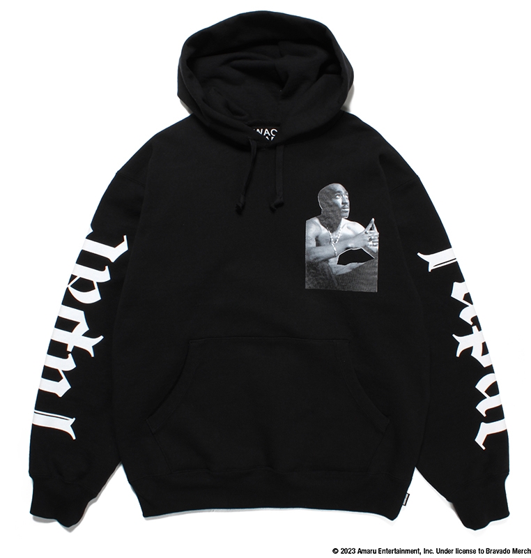 WACKO MARIA ワコマリア 22AW 2Pac Heavy Weight Hooded Sweat Shirt フロントフォトプリントプルオーバーパーカー フーディー ブラック