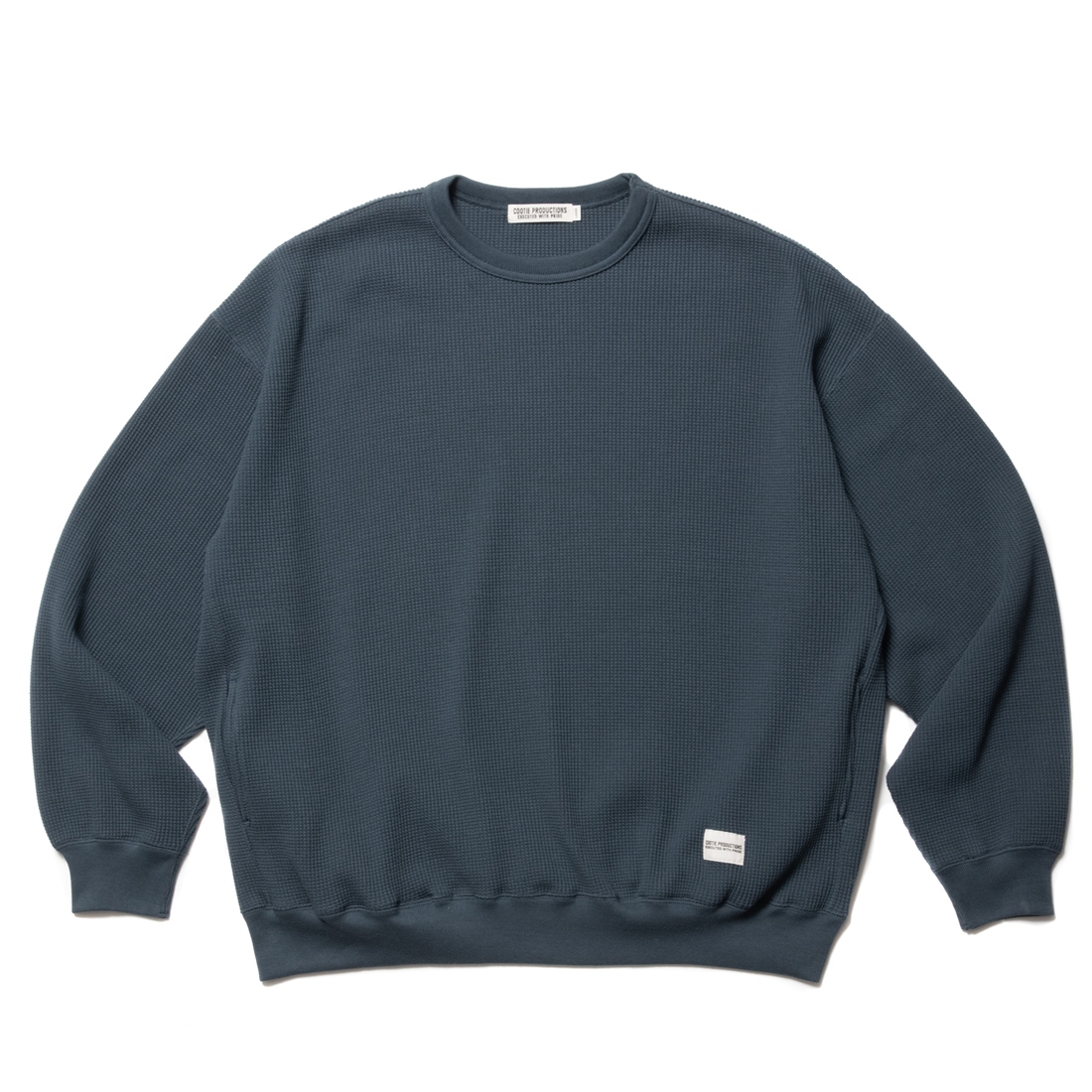 画像: COOTIE PRODUCTIONS/Suvin Waffle L/S Crew（Smoke Navy）［ワッフルクルーネック-23春夏］