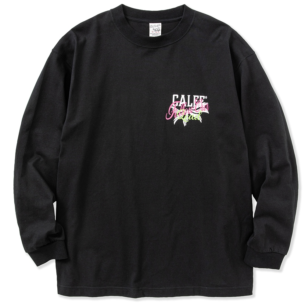 画像: CALEE/Drop shoulder CALEE FOL logo L/S t-shirt（Black） 【50%OFF】［ドロップショルダー長袖T-23春夏］