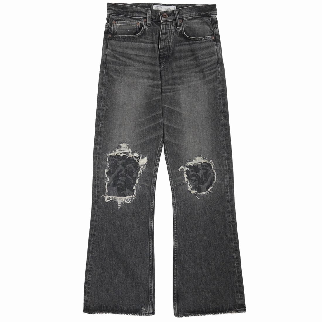 画像: DAIRIKU/Damage Flare Denim Pants（Black） 【30%OFF】［ダメージ"フレア"デニムパンツ-23春夏］