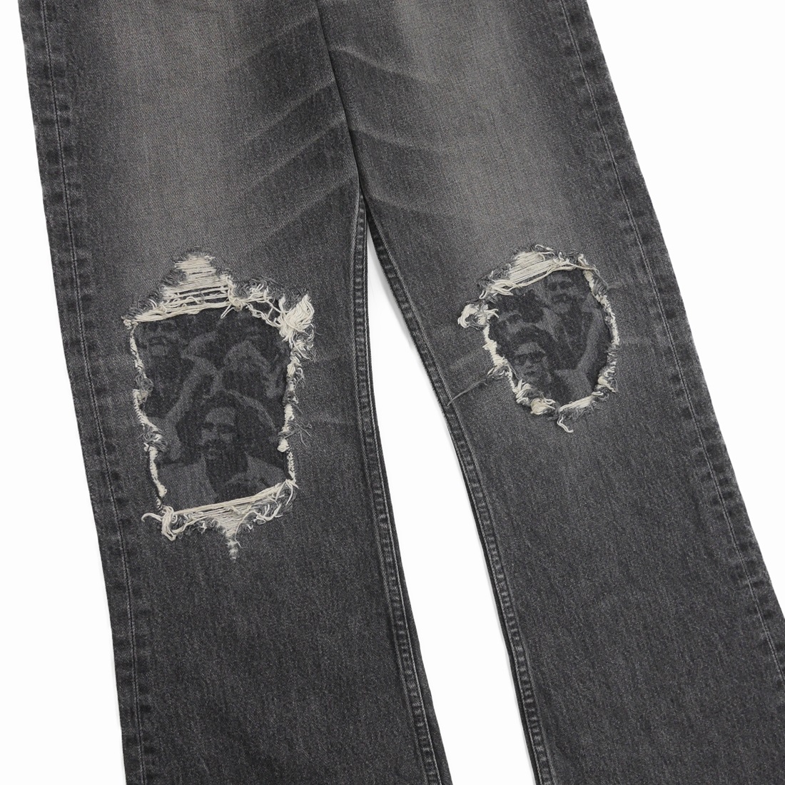 画像: DAIRIKU/Damage Flare Denim Pants（Black） 【30%OFF】［ダメージ"フレア"デニムパンツ-23春夏］