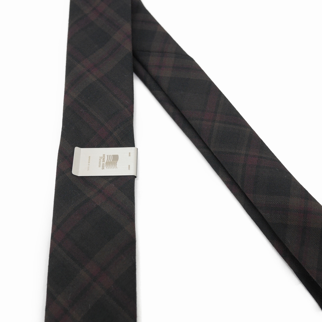 画像: DAIRIKU/Wool Check Tie with Money Clip（Red&Brown） 【30%OFF】［ウールチェックタイwithマネークリップ-23春夏］