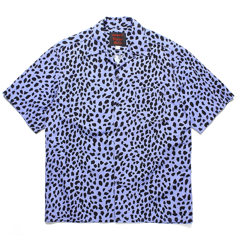 WACKO MARIA/GRAMICCI / LEOPARD OPEN COLLAR SHIRT（PURPLE