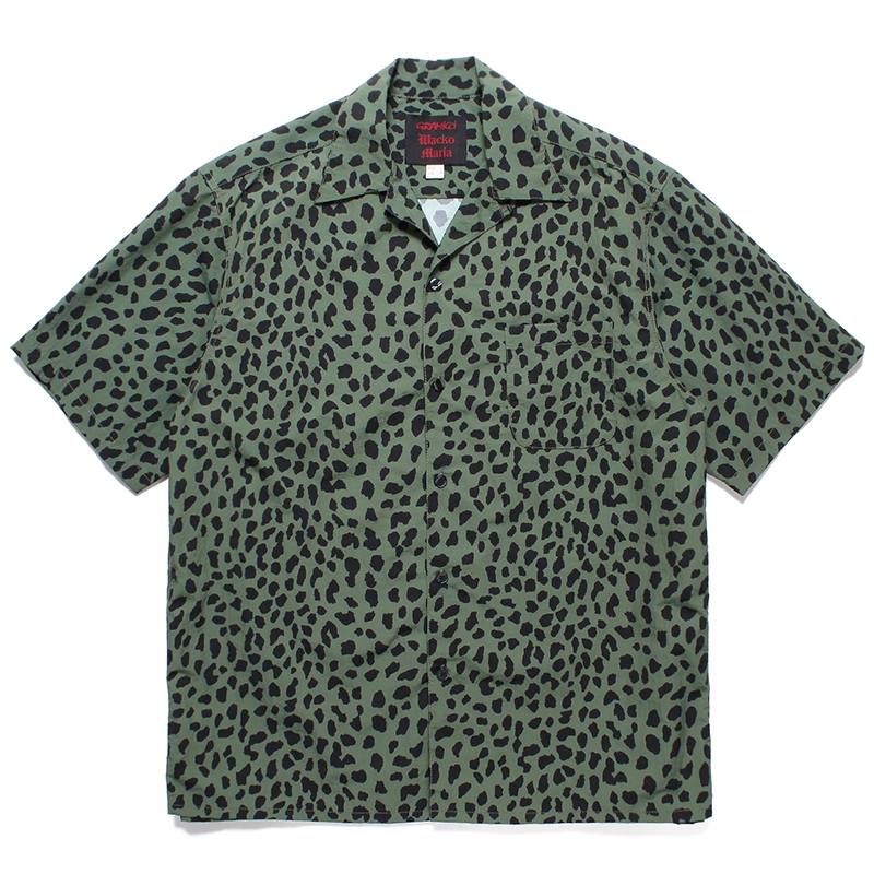 画像: WACKO MARIA/GRAMICCI / LEOPARD OPEN COLLAR SHIRT（KHAKI）［レオパードオープンカラーシャツ-23春夏］