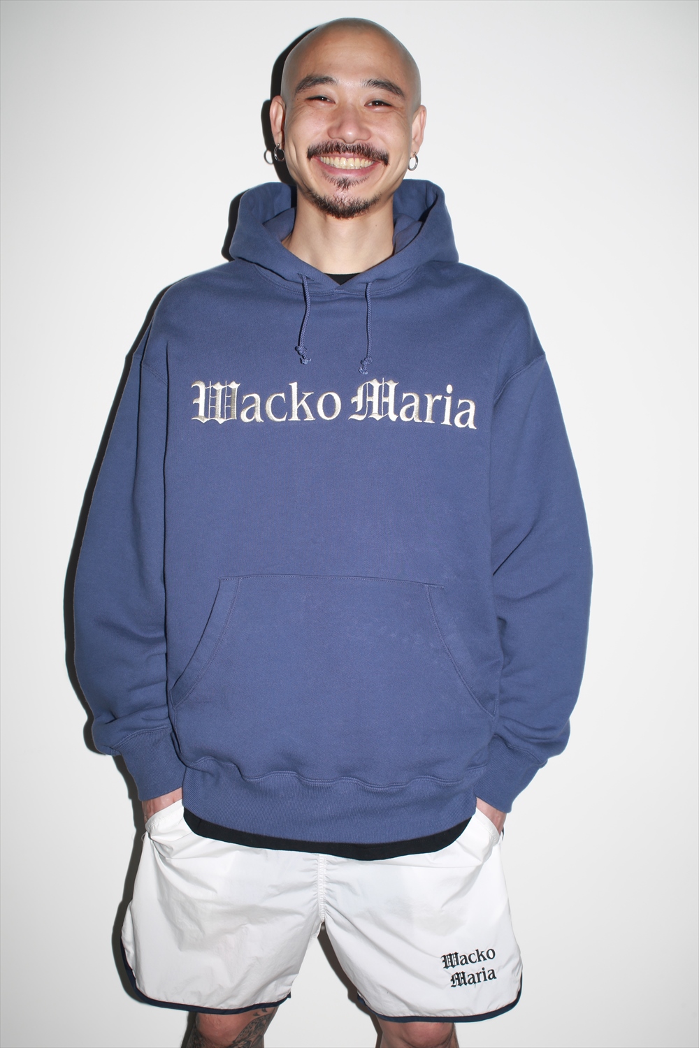 画像: WACKO MARIA/MIDDLE WEIGHT PULL OVER HOODED SWEAT SHIRT（NAVY）［プルオーバーパーカー-23春夏］