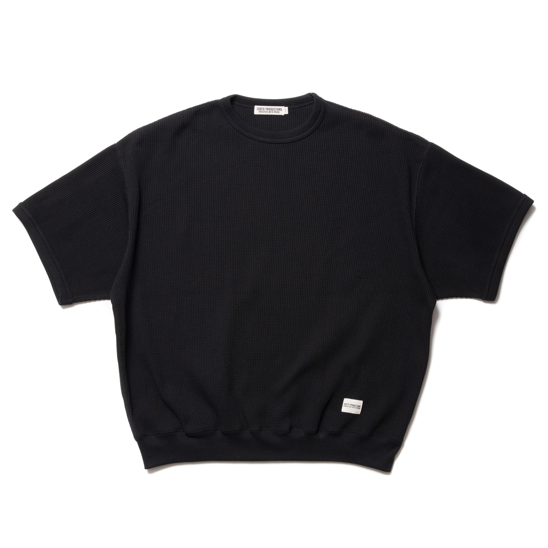 画像: COOTIE PRODUCTIONS/Suvin Waffle S/S Crew（Black）［ワッフルクルーネック-23春夏］