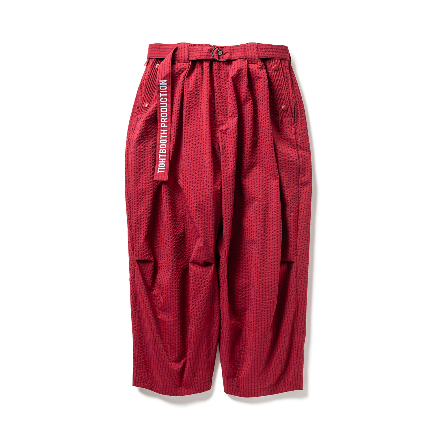 TIGHTBOOTH/STRIPE SEERSUCKER BALLOON PANTS（Red） 【30%OFF 