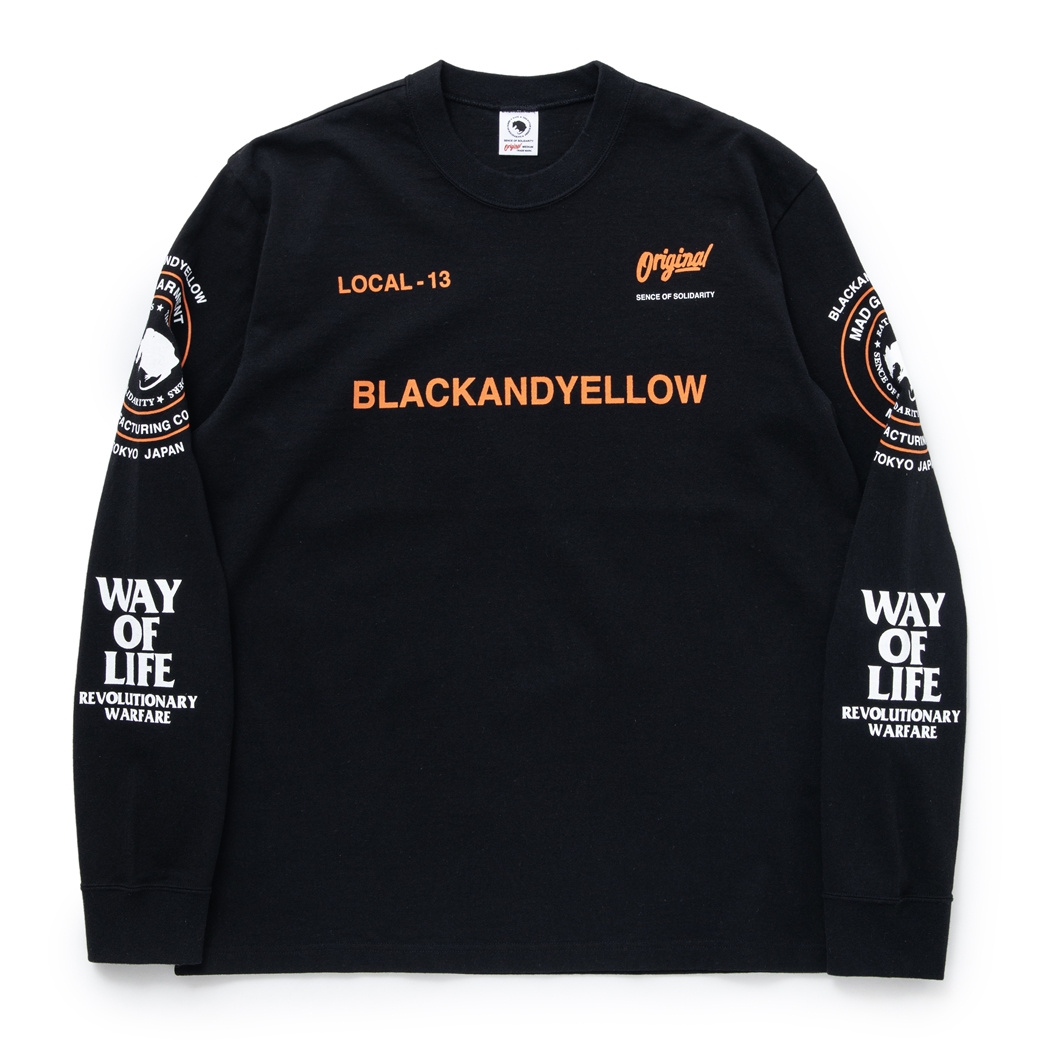 画像: RATS/TWO WHEEL LS TEE（BLACK/ORANGE）［プリント長袖T-23春夏］