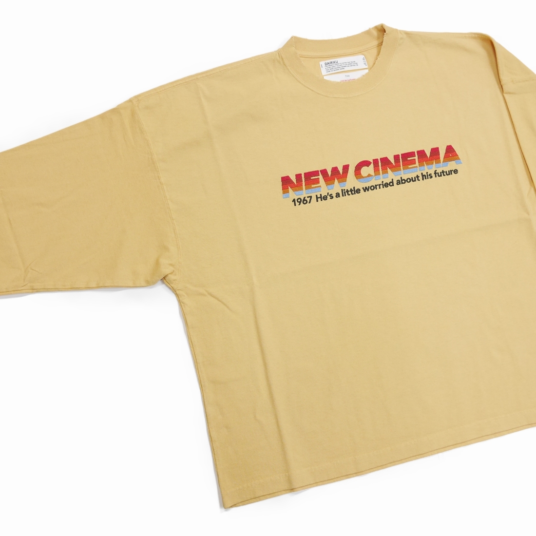画像: DAIRIKU/"NEW CINEMA" Tee（Mustard Yellow）［刺繍長袖T-23春夏］