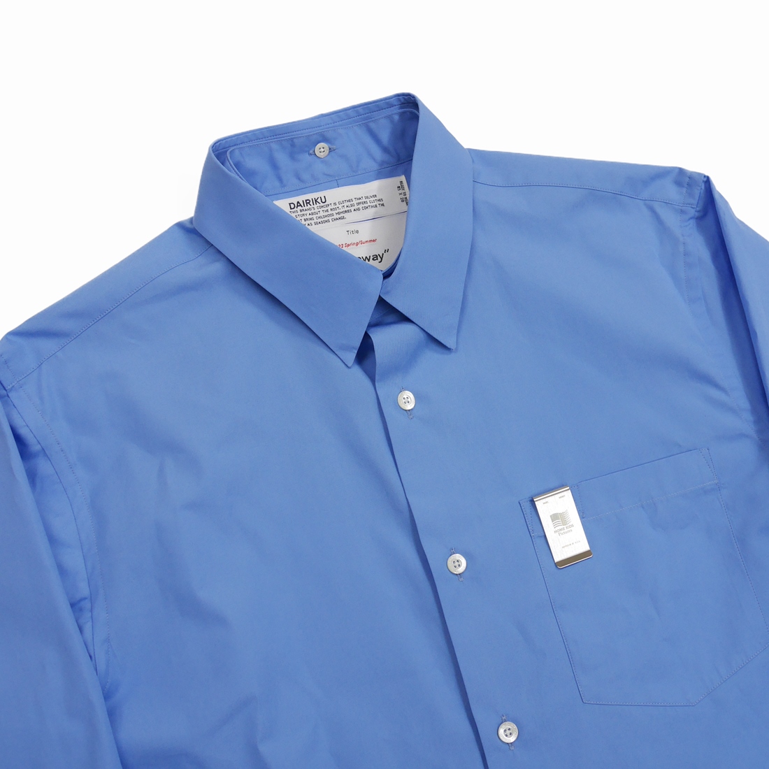 画像: DAIRIKU/"The cincinnati kid" L-S Dress Shirt（Sky Blue）［ドレスシャツwithマネークリップ-23春夏］